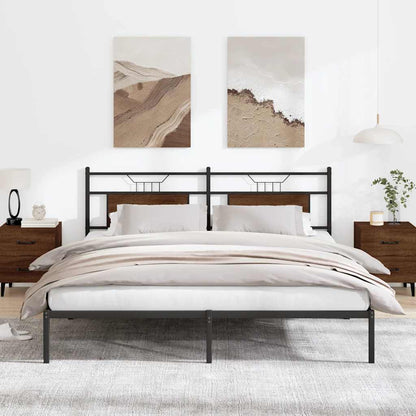 Bed Frame without Mattress Brown Oak 183x203 cm Engineered Wood