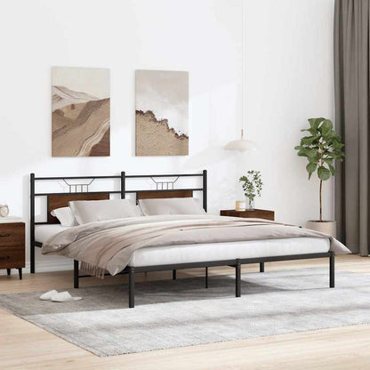 Bed Frame without Mattress Brown Oak 183x213 cm Engineered Wood