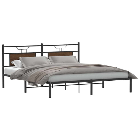 Bed Frame without Mattress Brown Oak 183x213 cm Engineered Wood