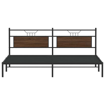 Bed Frame without Mattress Brown Oak 193x201 cm Engineered Wood
