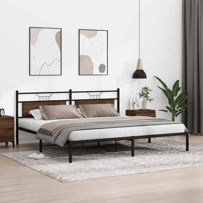 Bed Frame without Mattress Brown Oak 200x200 cm Engineered Wood