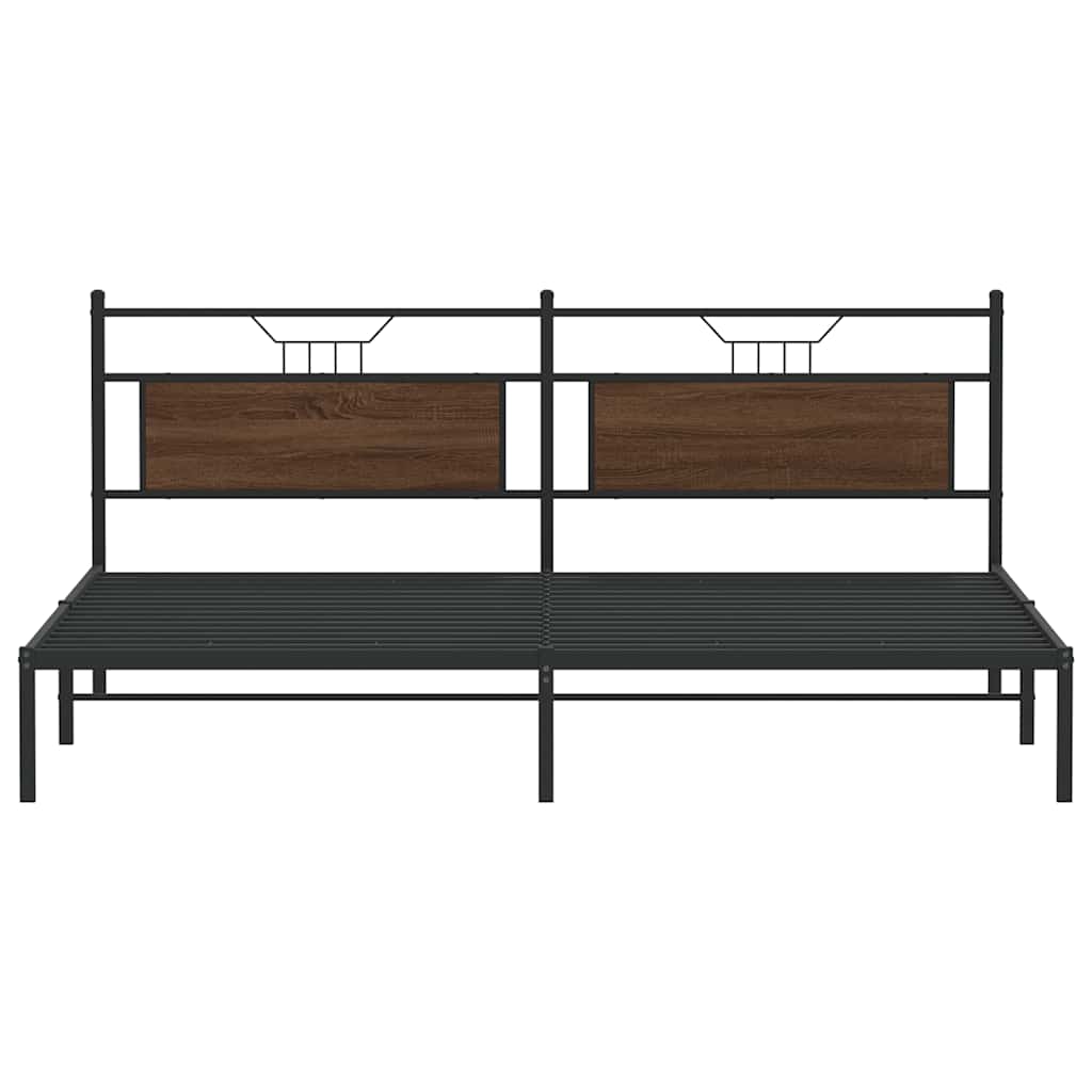 Bed Frame without Mattress Brown Oak 200x200 cm Engineered Wood