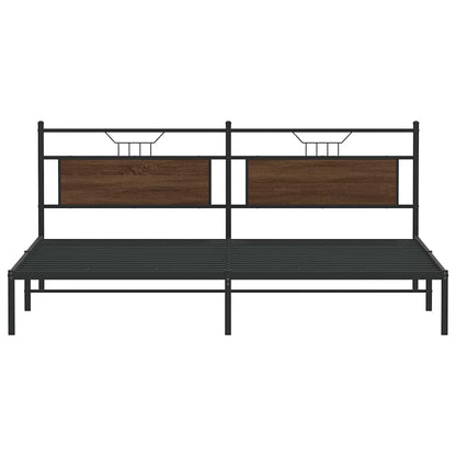 Bed Frame without Mattress Brown Oak 200x200 cm Engineered Wood