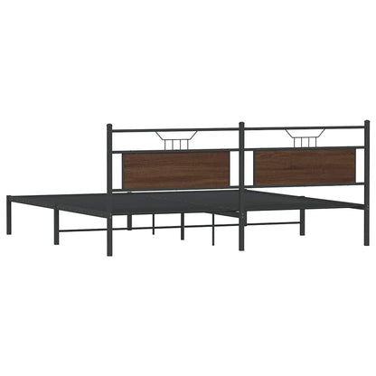 Bed Frame without Mattress Brown Oak 200x200 cm Engineered Wood