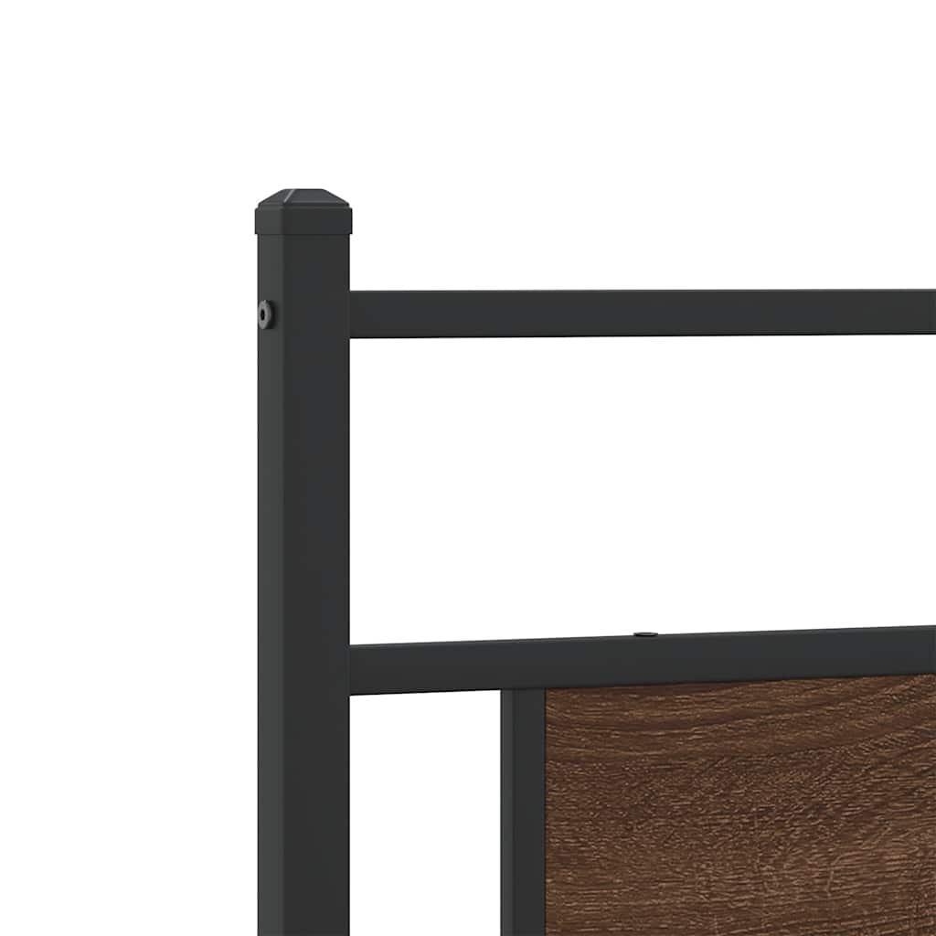 Bed Frame without Mattress Brown Oak 200x200 cm Engineered Wood