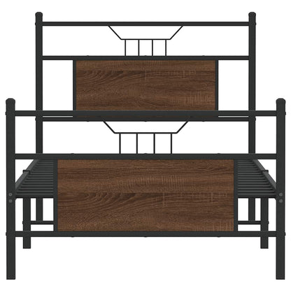 Bed Frame without Mattress Brown Oak 80x200 cm Engineered Wood