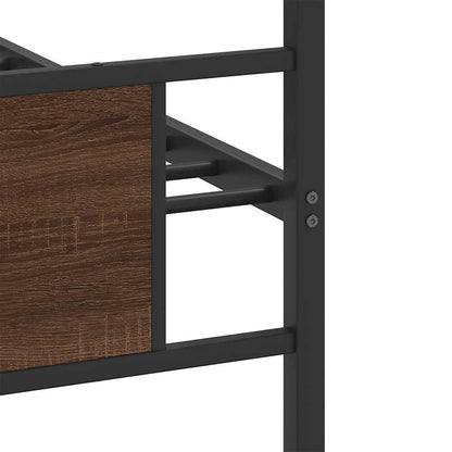 Bed Frame without Mattress Brown Oak 90x200 cm Engineered Wood