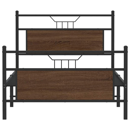 Bed Frame without Mattress Brown Oak 100x200 cm Engineered Wood