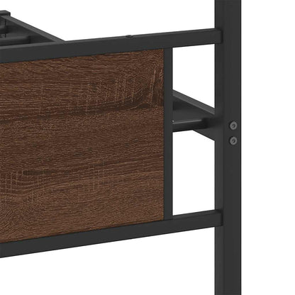 Bed Frame without Mattress Brown Oak 107x203 cm Engineered Wood