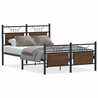 Bed Frame without Mattress Brown Oak 120x190 cm Small Double Engineered Wood