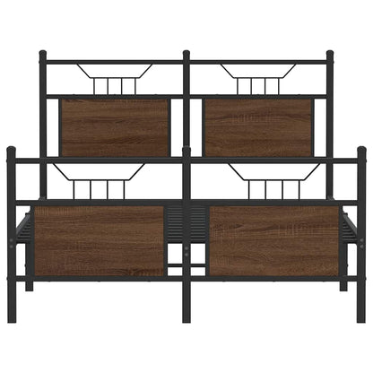 Bed Frame without Mattress Brown Oak 120x200 cm Engineered Wood