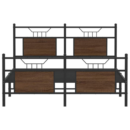 Bed Frame without Mattress Brown Oak 137x190 cm Engineered Wood