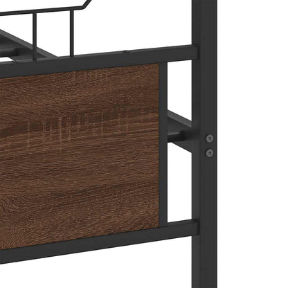 Bed Frame without Mattress Brown Oak 137x190 cm Engineered Wood