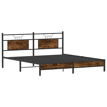 Bed Frame without Mattress Smoked Oak 183x213 cm Engineered Wood