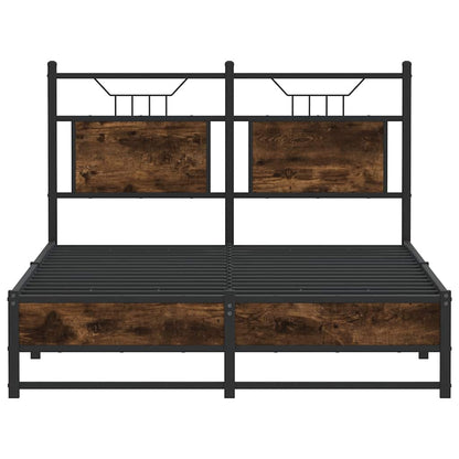 Bed Frame without Mattress Smoked Oak 120x200 cm Engineered Wood