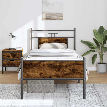 Bed Frame without Mattress Smoked Oak 80x200 cm Engineered Wood