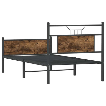 Bed Frame without Mattress Smoked Oak 80x200 cm Engineered Wood