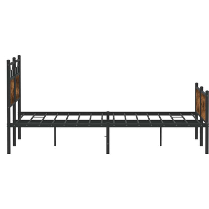 Bed Frame without Mattress Smoked Oak 140x200 cm Engineered Wood