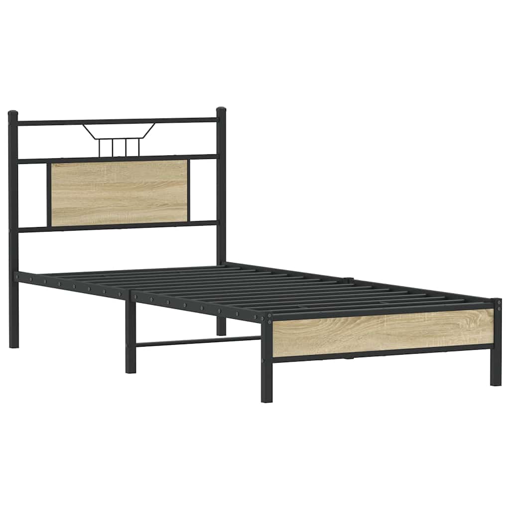 Bed Frame without Mattress Sonoma Oak 90x200 cm Engineered Wood