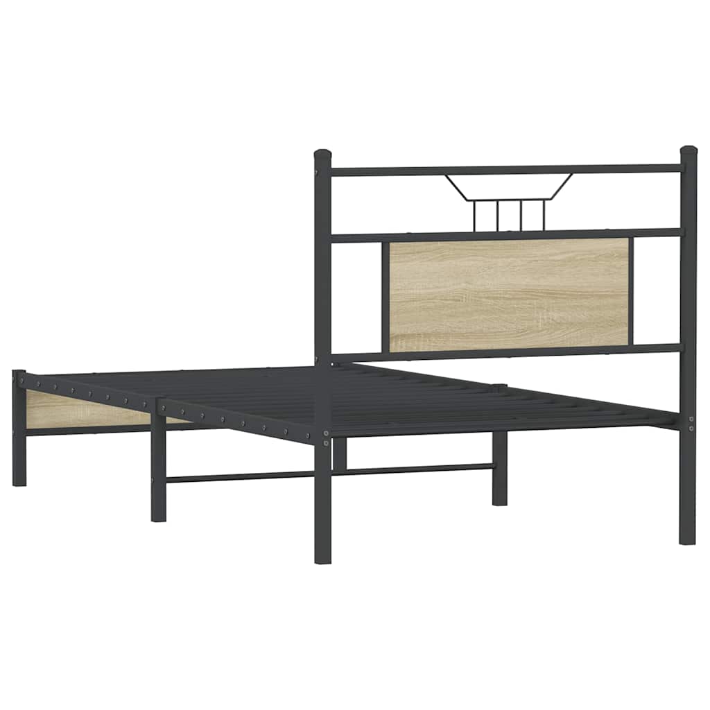 Bed Frame without Mattress Sonoma Oak 90x200 cm Engineered Wood