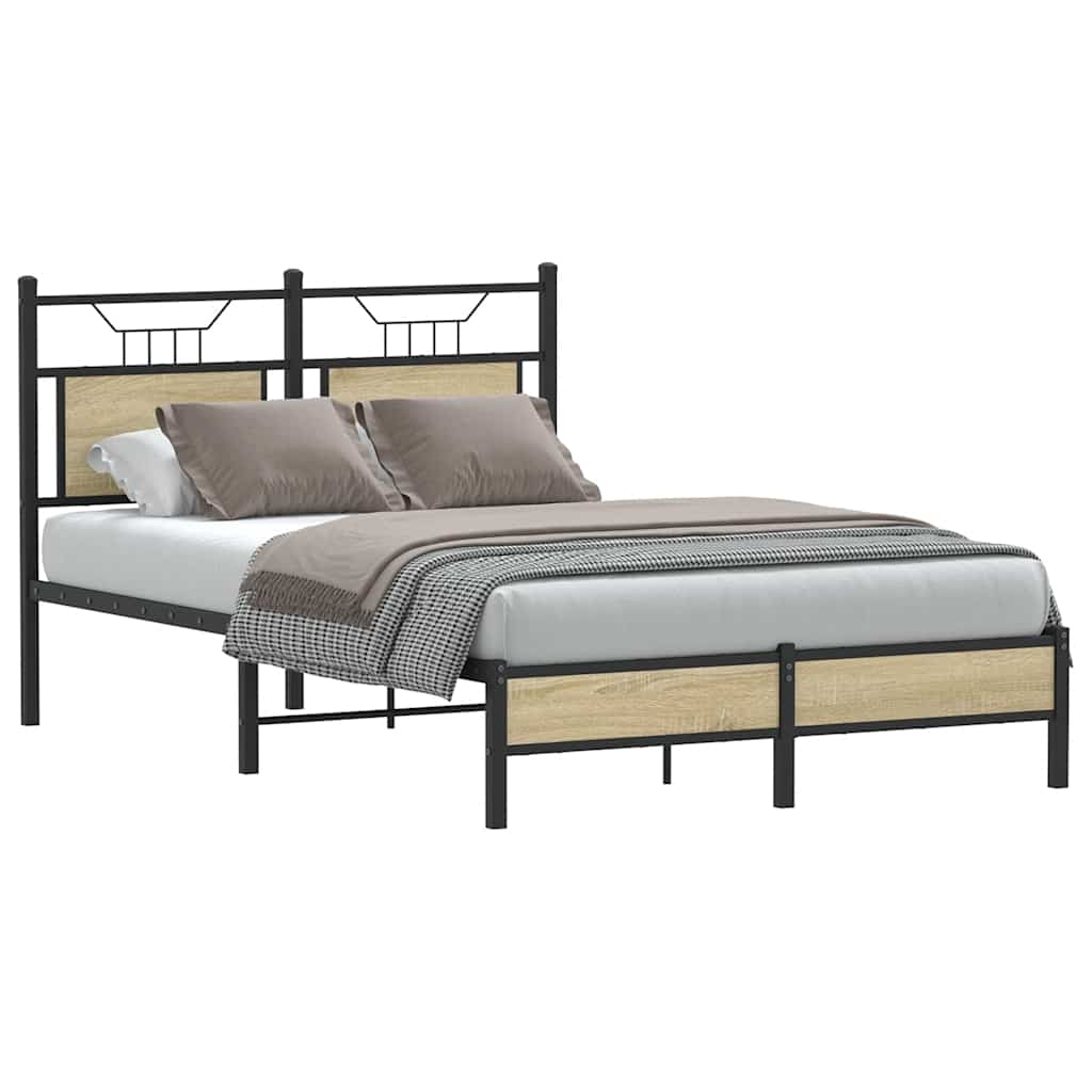 Bed Frame without Mattress Sonoma Oak 120x200 cm Engineered Wood