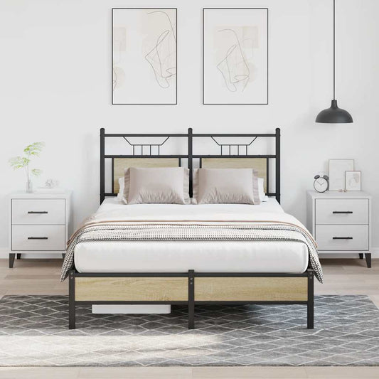 Bed Frame without Mattress Sonoma Oak 120x200 cm Engineered Wood