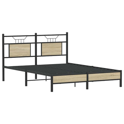 Bed Frame without Mattress Sonoma Oak 137x190 cm Engineered Wood