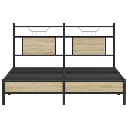 Bed Frame without Mattress Sonoma Oak 137x190 cm Engineered Wood