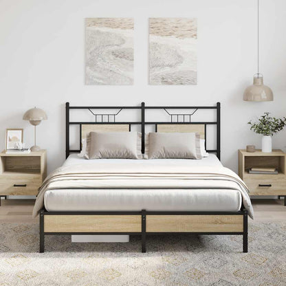 Bed Frame without Mattress Sonoma Oak 137x190 cm Engineered Wood