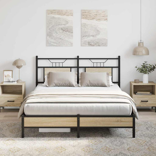 Bed Frame without Mattress Sonoma Oak 137x190 cm Engineered Wood