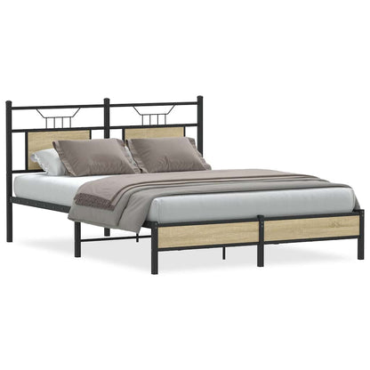 Bed Frame without Mattress Sonoma Oak 140x190 cm Engineered Wood