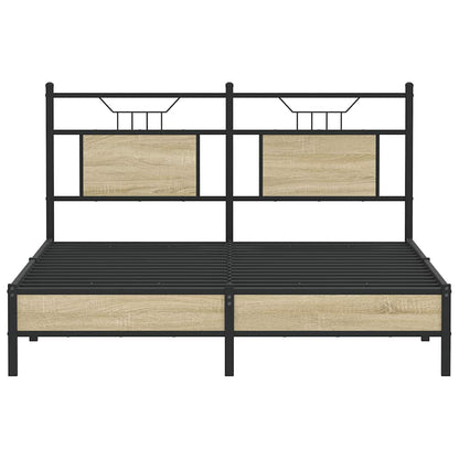Bed Frame without Mattress Sonoma Oak 140x190 cm Engineered Wood