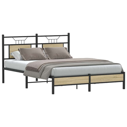 Bed Frame without Mattress Sonoma Oak 140x200 cm Engineered Wood
