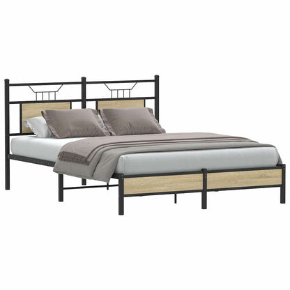 Bed Frame without Mattress Sonoma Oak 150x200 cm King Size Engineered Wood