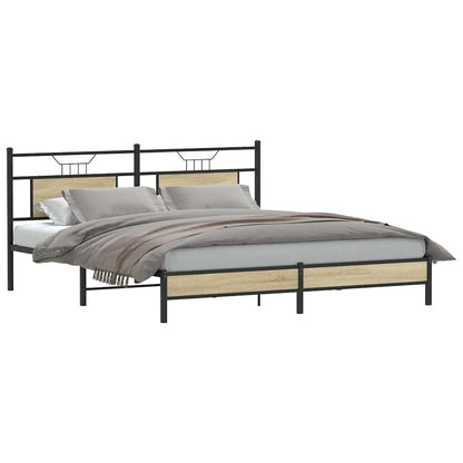 Bed Frame without Mattress Sonoma Oak 183x203 cm Engineered Wood