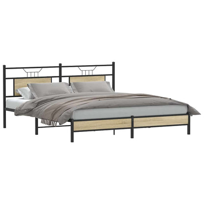 Bed Frame without Mattress Sonoma Oak 183x213 cm Engineered Wood