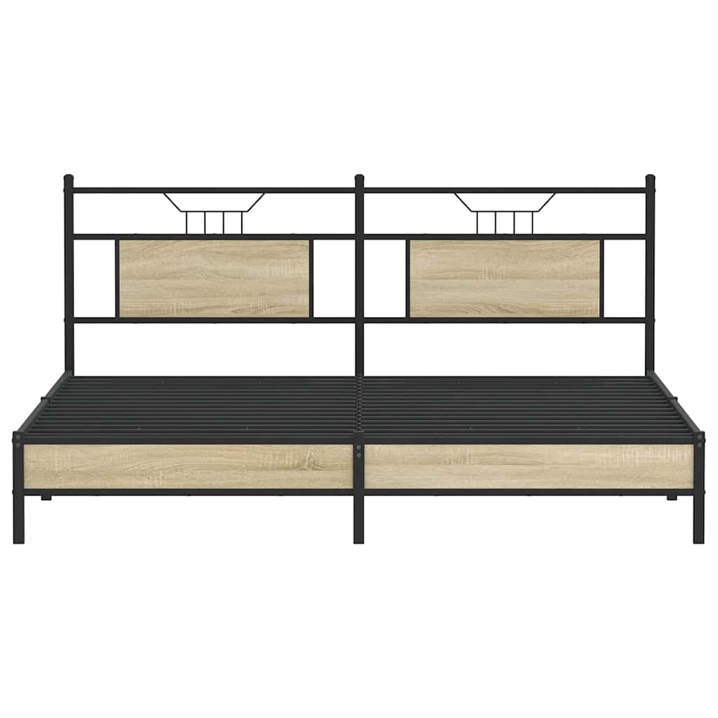 Bed Frame without Mattress Sonoma Oak 183x213 cm Engineered Wood