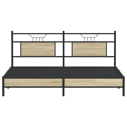 Bed Frame without Mattress Sonoma Oak 183x213 cm Engineered Wood