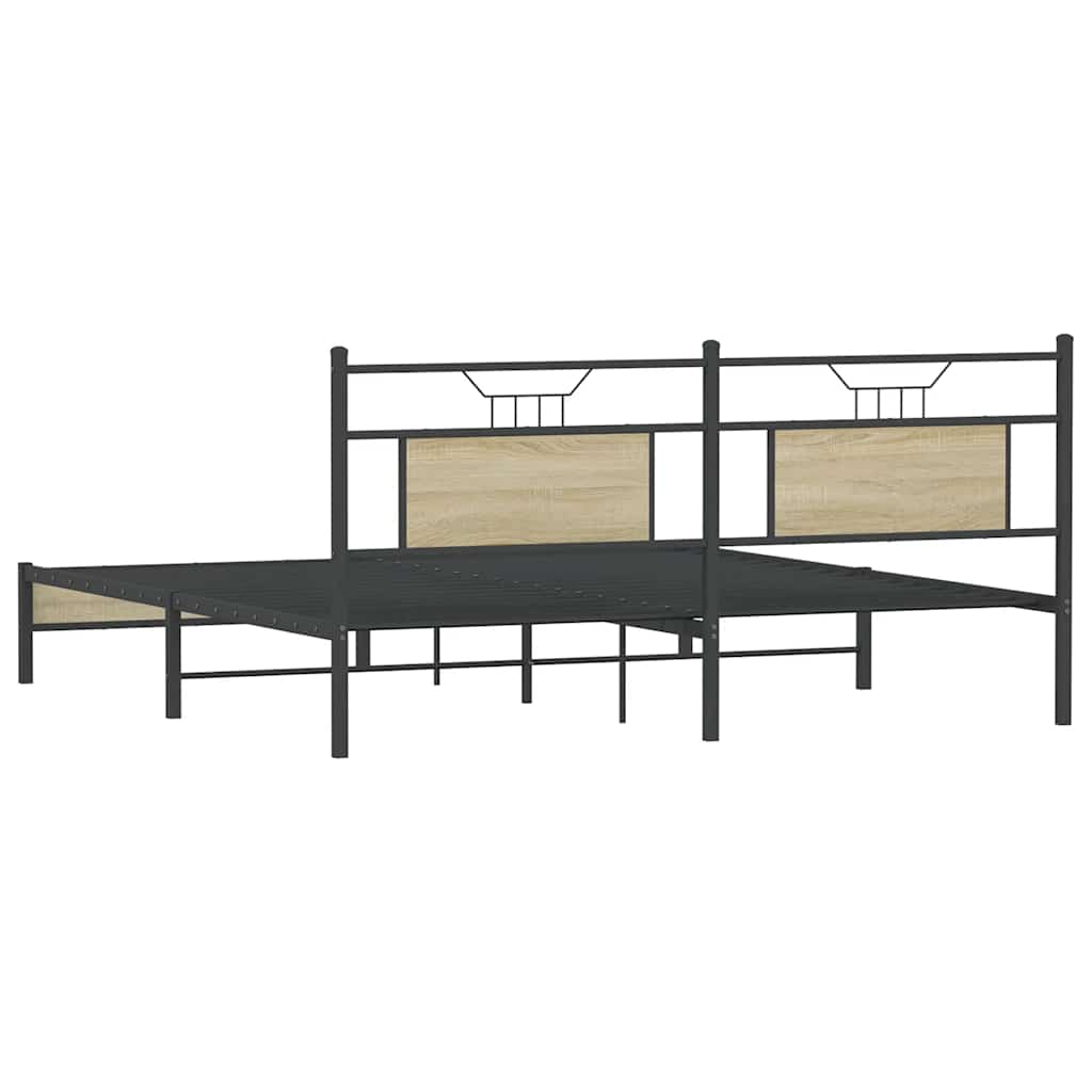 Bed Frame without Mattress Sonoma Oak 183x213 cm Engineered Wood