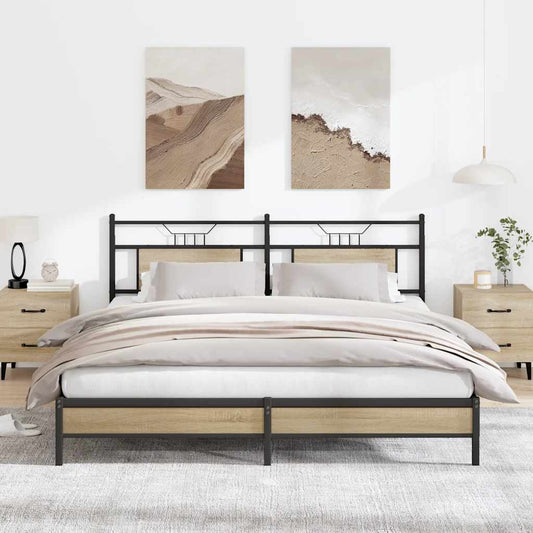 Bed Frame without Mattress Sonoma Oak 183x213 cm Engineered Wood
