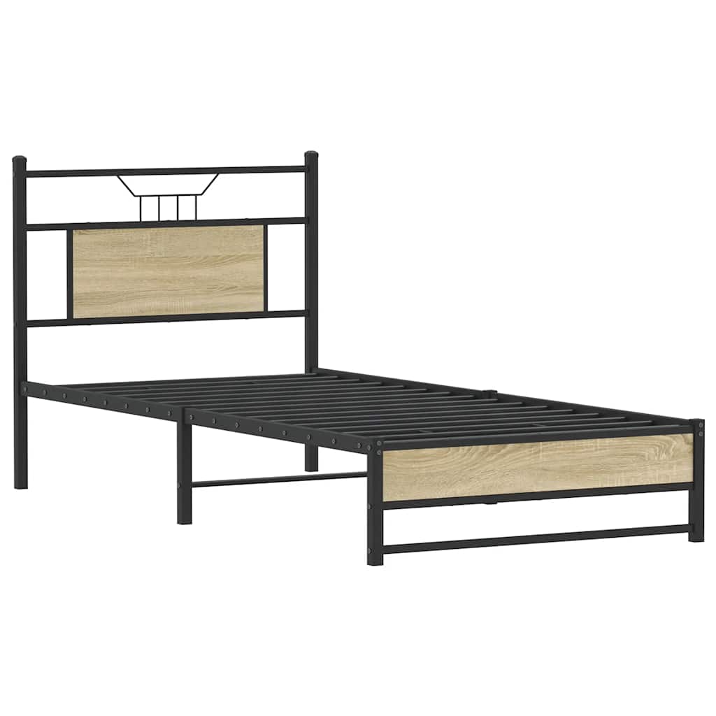 Bed Frame without Mattress Sonoma Oak 80x200 cm Engineered Wood