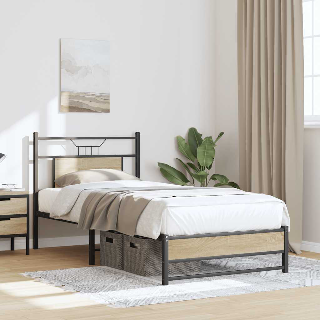 Bed Frame without Mattress Sonoma Oak 80x200 cm Engineered Wood