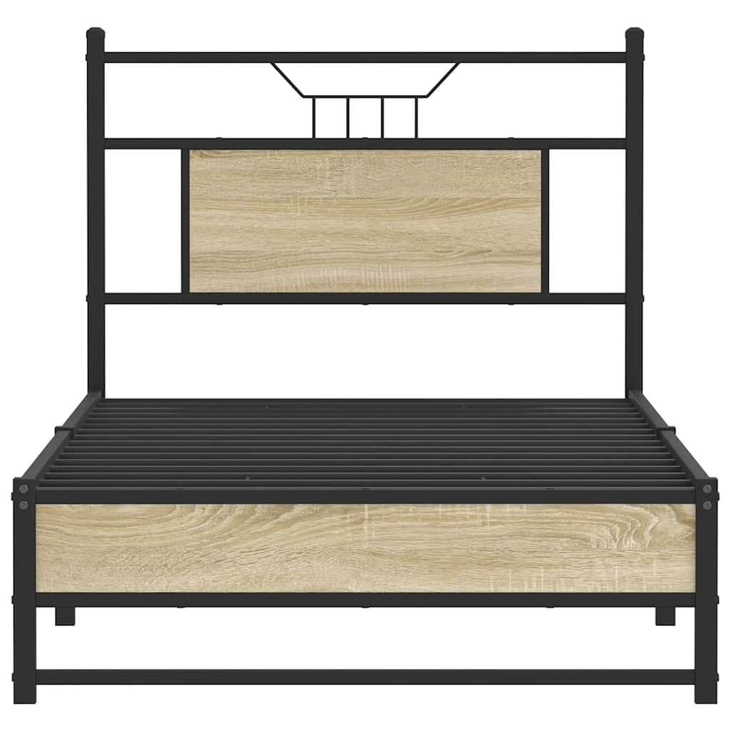 Bed Frame without Mattress Sonoma Oak 80x200 cm Engineered Wood