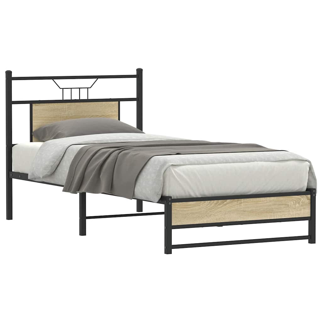 Bed Frame without Mattress Sonoma Oak 90x190 cm Single Engineered Wood