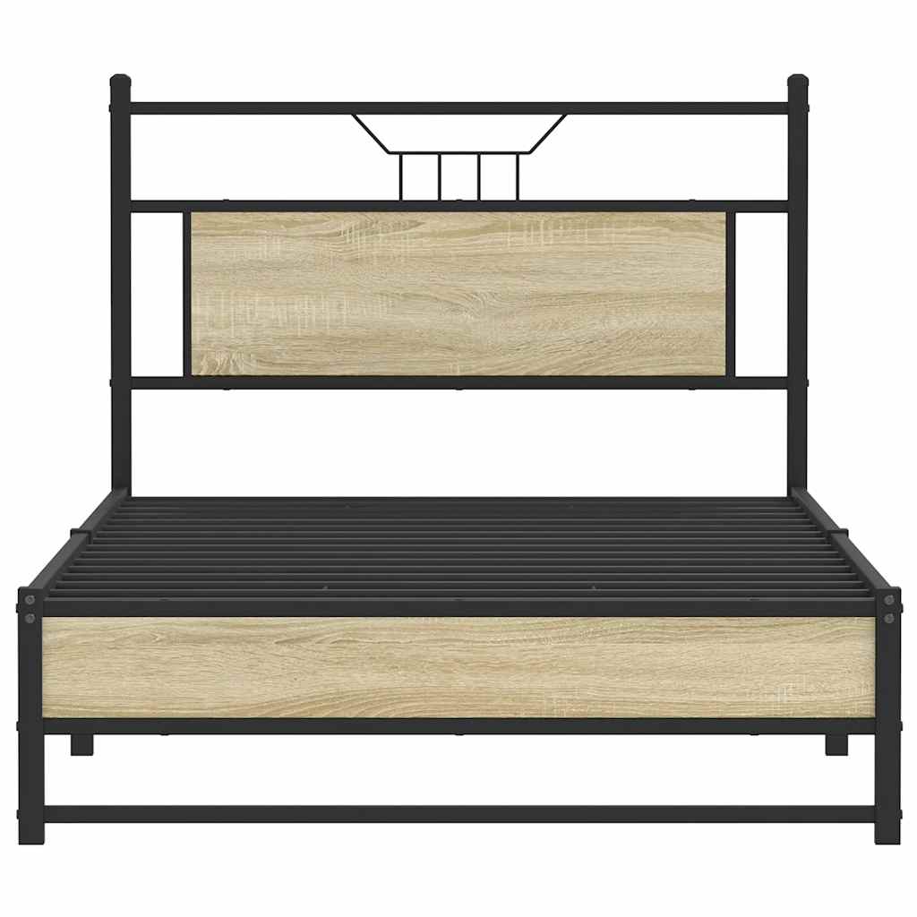 Bed Frame without Mattress Sonoma Oak 100x190 cm Engineered Wood