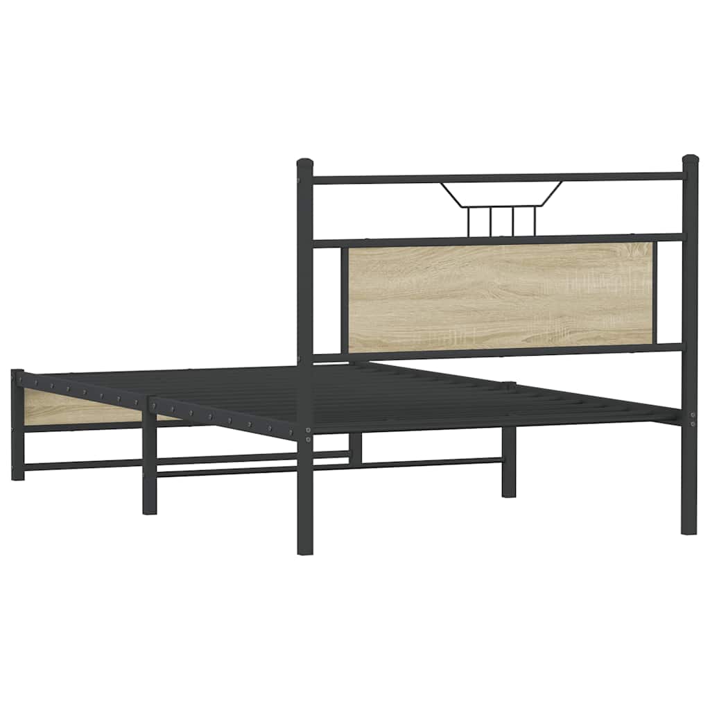 Bed Frame without Mattress Sonoma Oak 100x190 cm Engineered Wood