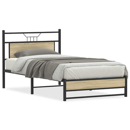 Bed Frame without Mattress Sonoma Oak 100x190 cm Engineered Wood