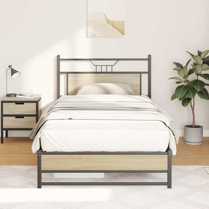 Bed Frame without Mattress Sonoma Oak 100x200 cm Engineered Wood