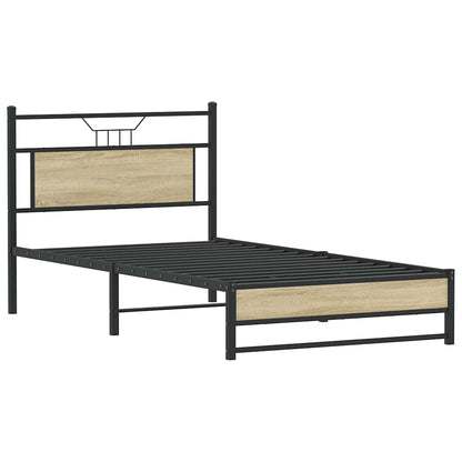 Bed Frame without Mattress Sonoma Oak 107x203 cm Engineered Wood