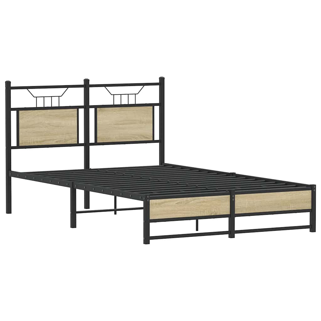 Bed Frame without Mattress Sonoma Oak 120x200 cm Engineered Wood